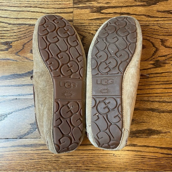 UGG Tan Moccasin Slippers with Plush Lining - Picture 4 of 4